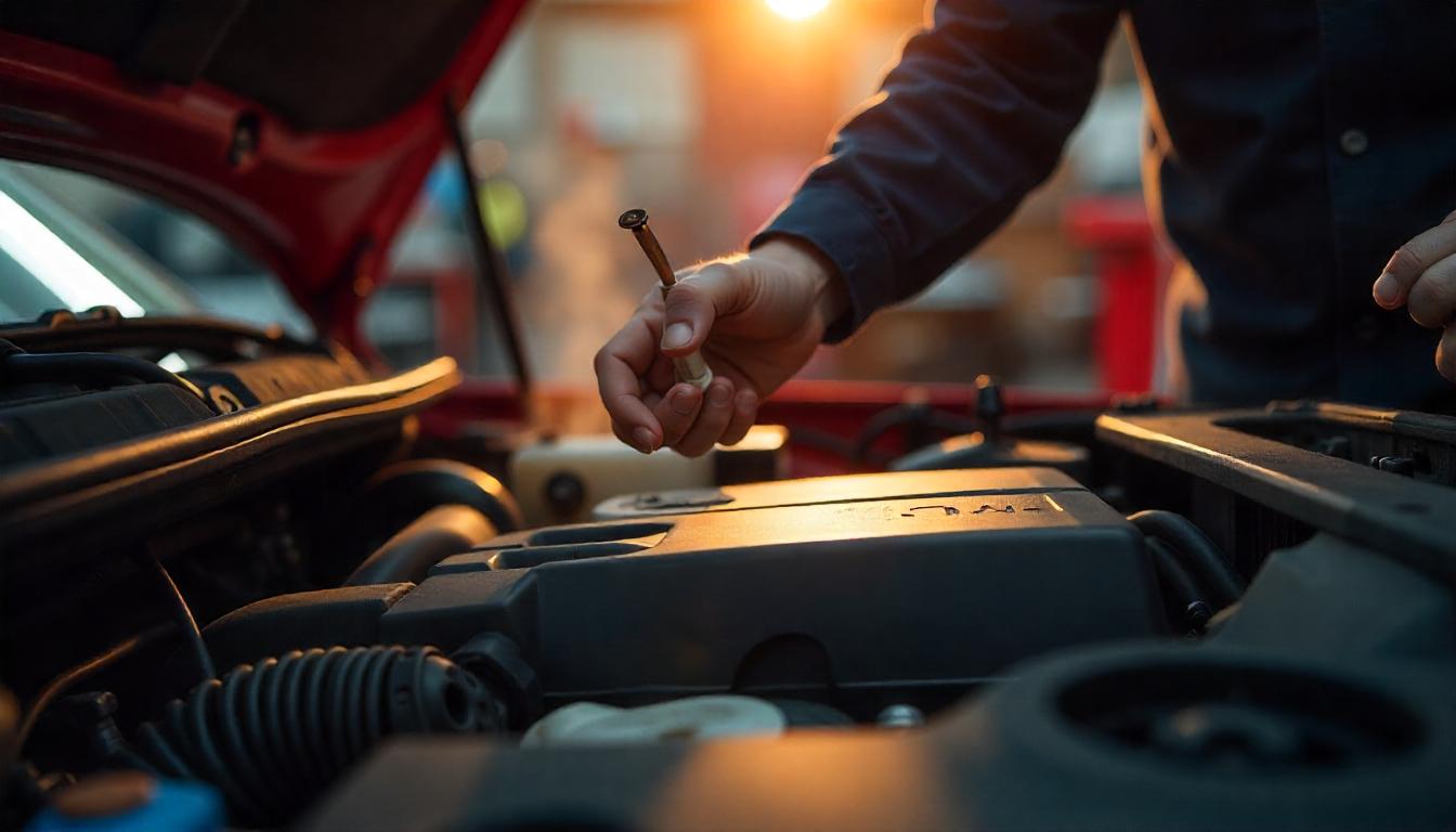Kühlmittel regelmäßig prüfen und Überhitzung vermeiden Mechaniker kontrolliert Kühlmittelstand am Motor zur Vermeidung von Überhitzungsschäden